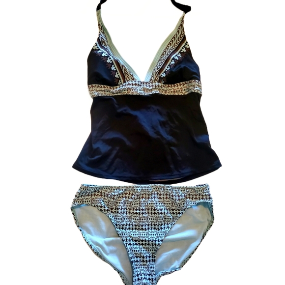 Athleta Other - Athleta women's tankini swim suit size small black blue mint
